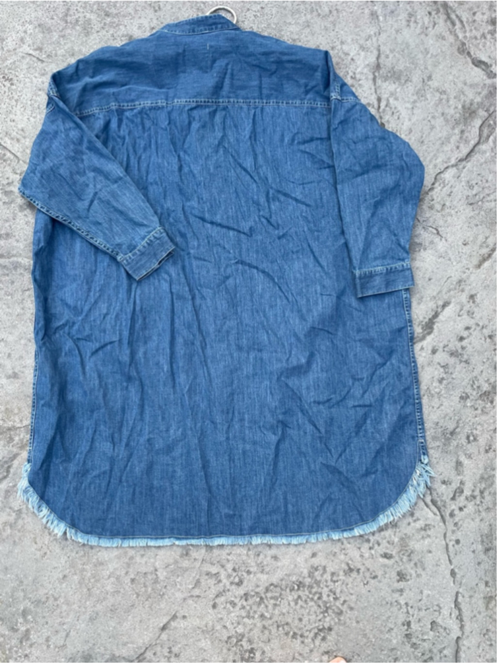 Zara 90s Collection Denim Coat Dress Oversized Shacket Blue Relaxed Fit NWT - Picture 8 of 10